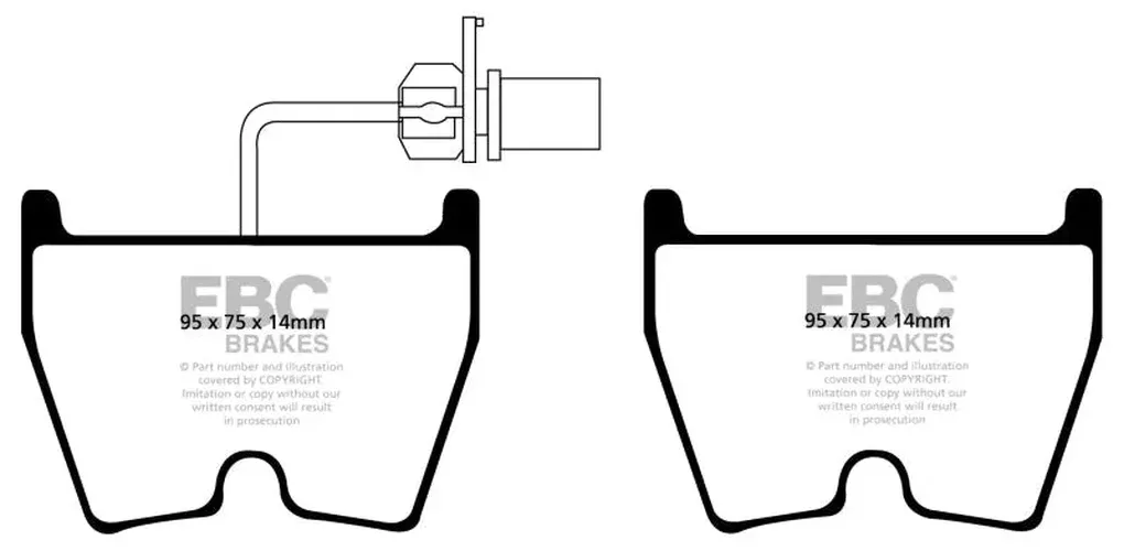 EBC Yellowstuff Front Brake Pads DP41513/3R fits 2017-2020, 2022 Audi RS3 / 2018-2022 Audi TT RS Quattro / 2022 Audi TT RS Quattro Heritage Edition