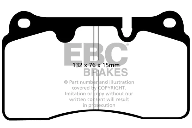 EBC Yellowstuff Front Brake Pads DP41908R fits 2019-2021 Aston Martin DB11 AMR / 2017-2023 Aston Martin DB11 / 2021-2022 Aston Martin DB11 Shadow Edition / 2019-2022 Aston Martin DB11 Volante