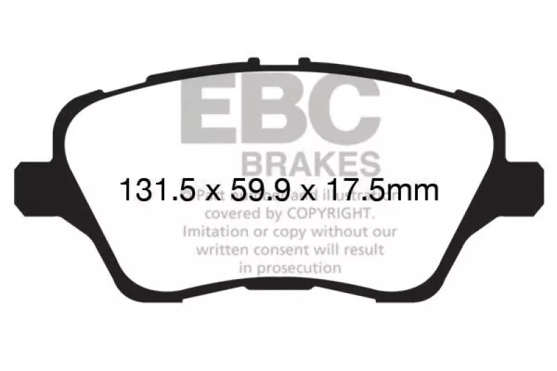EBC Yellowstuff Front Brake Pads DP42149R fits 2013-2019 Ford Fiesta