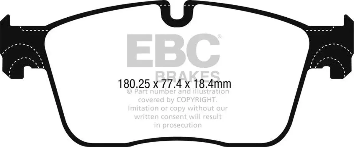 EBC Yellowstuff Front Brake Pads DP42253R fits 2020 Jaguar F-Pace 300 Sport / 2017-2023 Jaguar F-Pace / 2020 Jaguar F-Pace Checkered Flag / 2017 Jaguar F-Pace First Edition