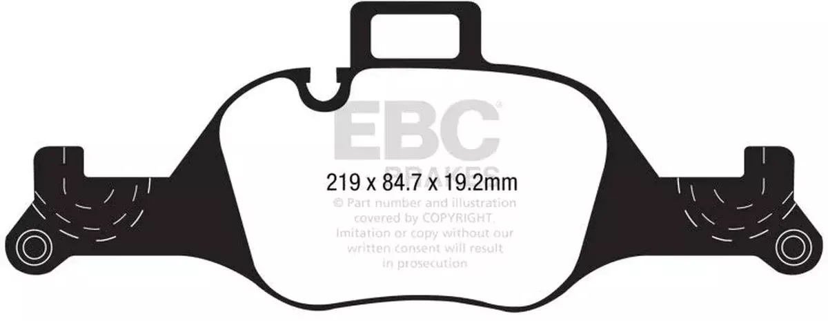 EBC Yellowstuff Front Brake Pads DP42289R fits 2018-2023 BMW 530e / 2018-2022 BMW 530e xDrive / 2017-2023 BMW 530i / 2017-2022 BMW 530i xDrive / 2017-2023 BMW 540i / 2017-2020 BMW 540i xDrive / 2022-2023 BMW i4 / 2019-2023 BMW X5