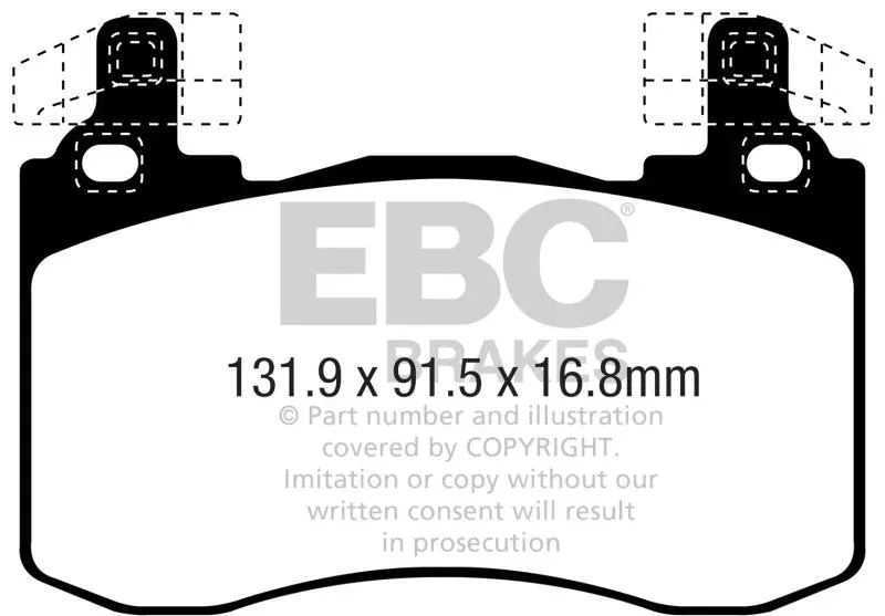 EBC Yellowstuff Front Brake Pads DP42356R fits 2020-2026 Genesis G70 / 2019 Genesis G70 Advanced / 2019-2021 Genesis G70 Elite / 2022 Genesis G70 Launch Edition / 2019-2023 Genesis G70 Prestige / 2022-2026 Genesis G70 SPORT Advanced