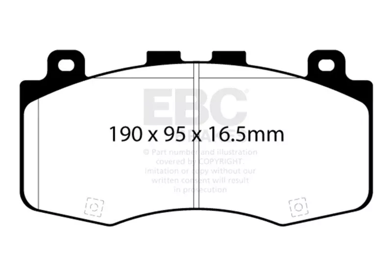 EBC Yellowstuff Front Brake Pads DP42400R fits 2021 Dodge Durango SRT Hellcat / 2018-2021 Jeep Grand Cherokee Trackhawk