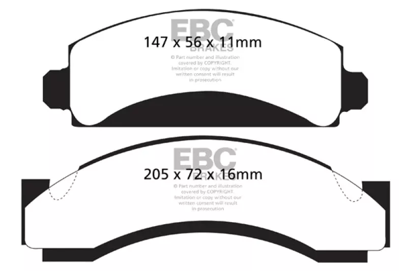 EBC Yellowstuff Front Brake Pads fits 1974-1988 Chevrolet / Dodge / GMC
