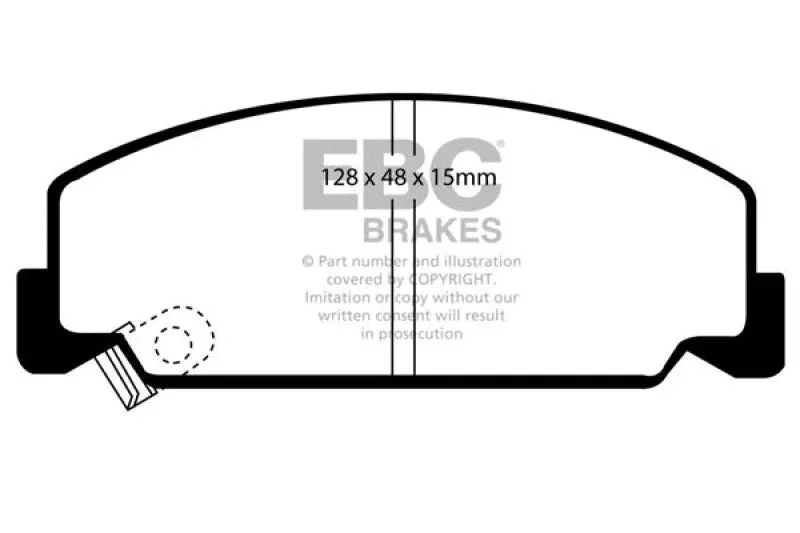 EBC Yellowstuff Front Brake Pads fits 1988-2001 Honda Civic / 1993-1997 Honda Civic Del Sol / 1988-1989 Honda CRX