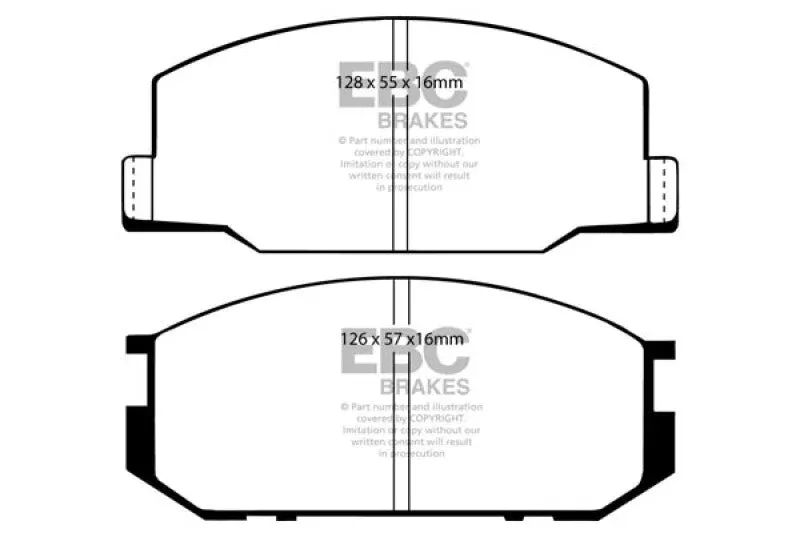 EBC Yellowstuff Front Brake Pads fits 1988 Lotus Esprit / 1985-1987 Lotus Esprit S3 / 1994 Lotus Esprit S4 / 1985-1989 Lotus Esprit Turbo