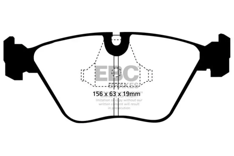 EBC Yellowstuff Front Brake Pads fits 1989-1995 BMW 525i / 1993 BMW 525it / 1994-1995 BMW 530i / 1989-1993 BMW 535i / 1994-1995 BMW 540i / 1988-1992 BMW 735i / 1988-1992 BMW 735il / 1993-1995 BMW 740i