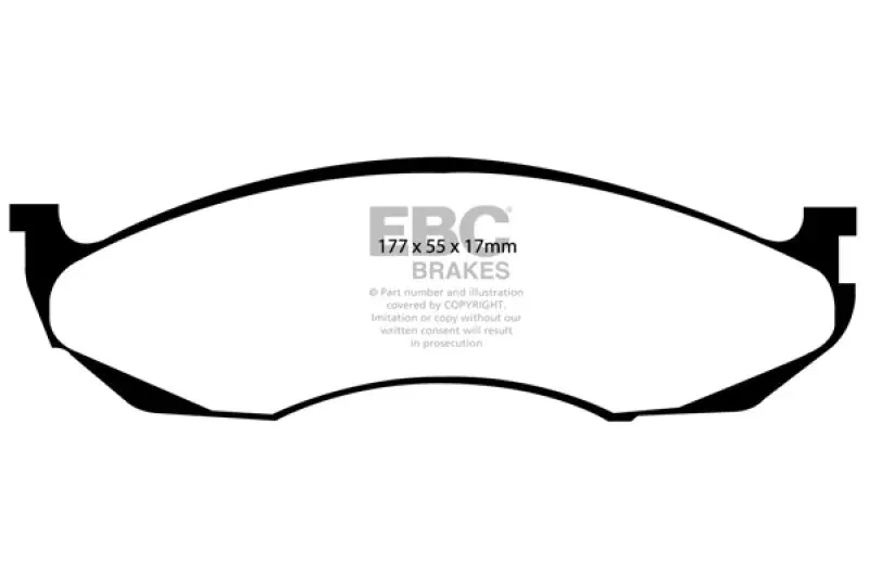 EBC Yellowstuff Front Brake Pads fits 1990-1996 Jeep Cherokee / 1990-1992 Jeep Comanche / 1993-1996 Jeep Grand Cherokee / 1990-1995, 1997-2006 Jeep Wrangler