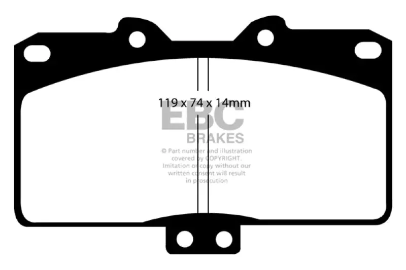 EBC Yellowstuff Front Brake Pads fits 1991-1996 Dodge Stealth / 1991-1993 Dodge Stealth ES / 1991-1996 Dodge Stealth R/T / 1991-1996 Dodge Stealth R/T Turbo