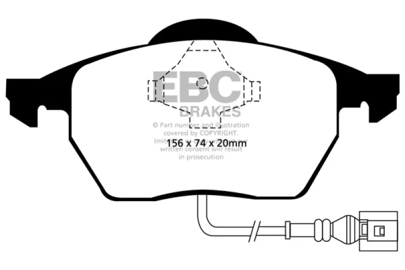 EBC Yellowstuff Front Brake Pads fits 2000-2006 Audi TT / 2002 Audi TT Quattro ALMS Edition / 2000-2006 Audi TT Quattro / 2006 Audi TT Quattro Special Edition