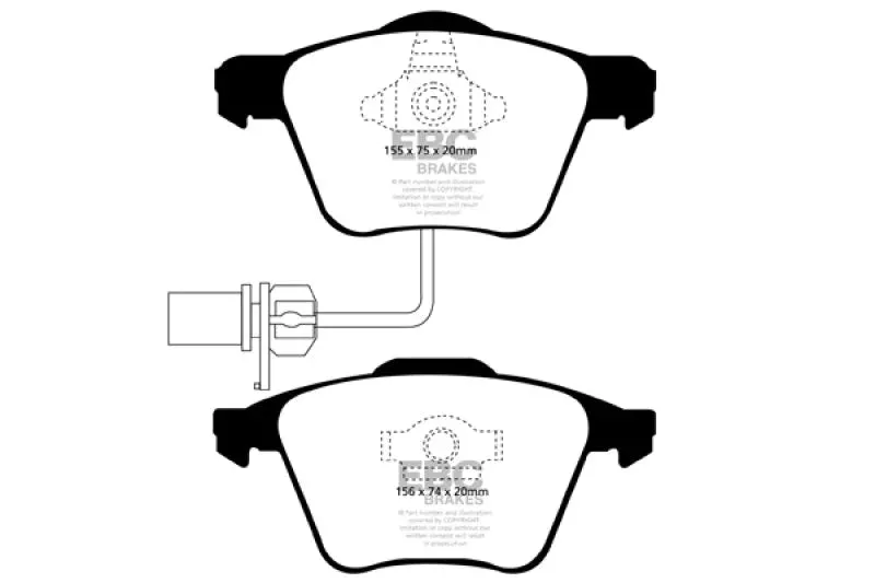 EBC Yellowstuff Front Brake Pads fits 2005-2010 Audi A4 / 2005-2010 Audi A4 Quattro / 2006-2011 Audi A6 / 2005-2011 Audi A6 Quattro / 2004-2009 Audi S4