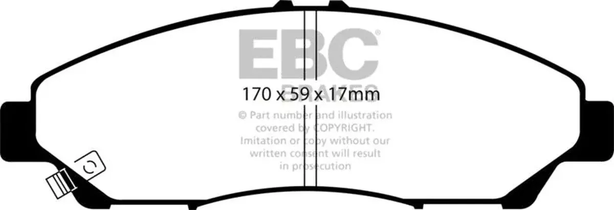 EBC Yellowstuff Front Brake Pads fits 2007-2013 Acura MDX / 2014-2020 Acura RLX / 2014, 2016-2020 Acura RLX Sport Hybrid SH-AWD / 2010-2013 Acura ZDX