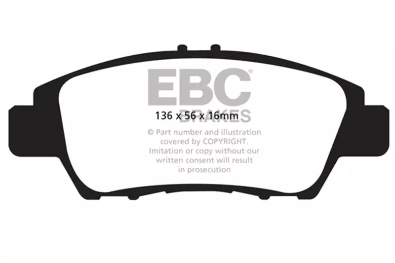 EBC Yellowstuff Front Brake Pads fits 2011-2015 Honda CR-Z / 2009-2013, 2015-2020 Honda Fit