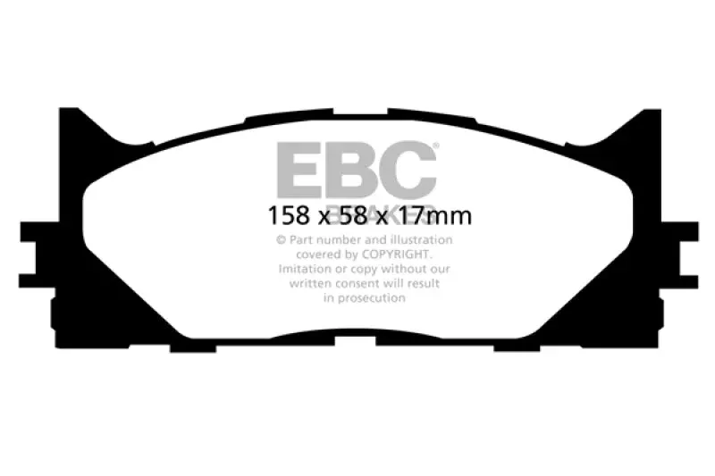 EBC Yellowstuff Front Brake Pads fits 2013-2018 Lexus ES300h / 2007-2018 Lexus ES350 / 2011-2012 Toyota Avalon / 2013-2018 Toyota Avalon Hybrid Limited