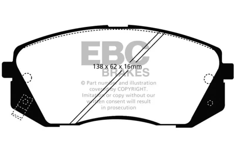 EBC Yellowstuff Front Brake Pads fits 2015-2021 BMW / Hyundai / Kia
