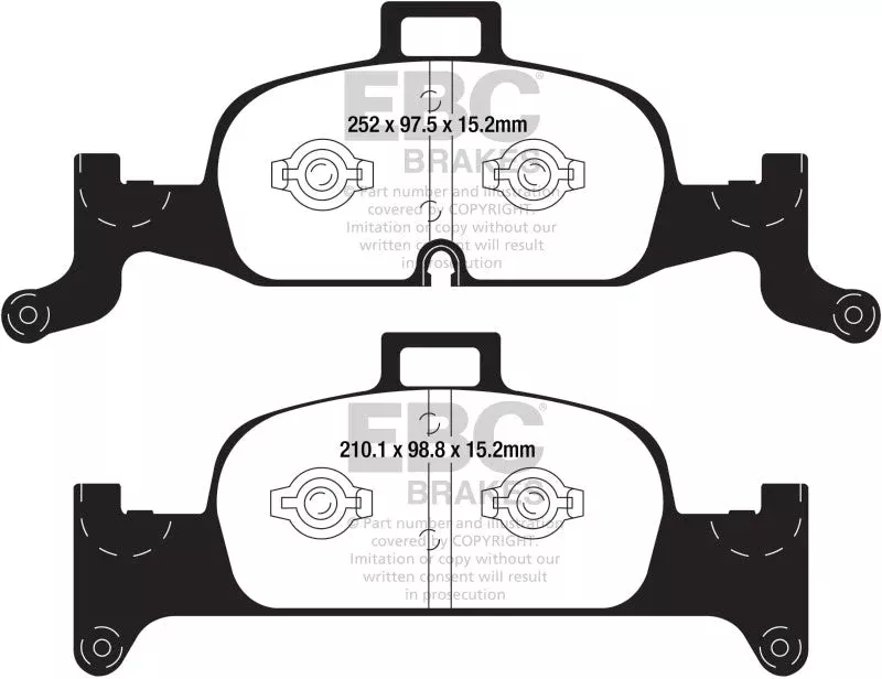 EBC Yellowstuff Front Brake Pads fits 2017-2020 Audi A4 / 2017-2023 Audi A4 Allroad / 2017-2023 Audi A4 Quattro / 2017-2023 Audi A5 Quattro / 2019-2023 Audi A6 Quattro / 2018-2023 Audi Q5