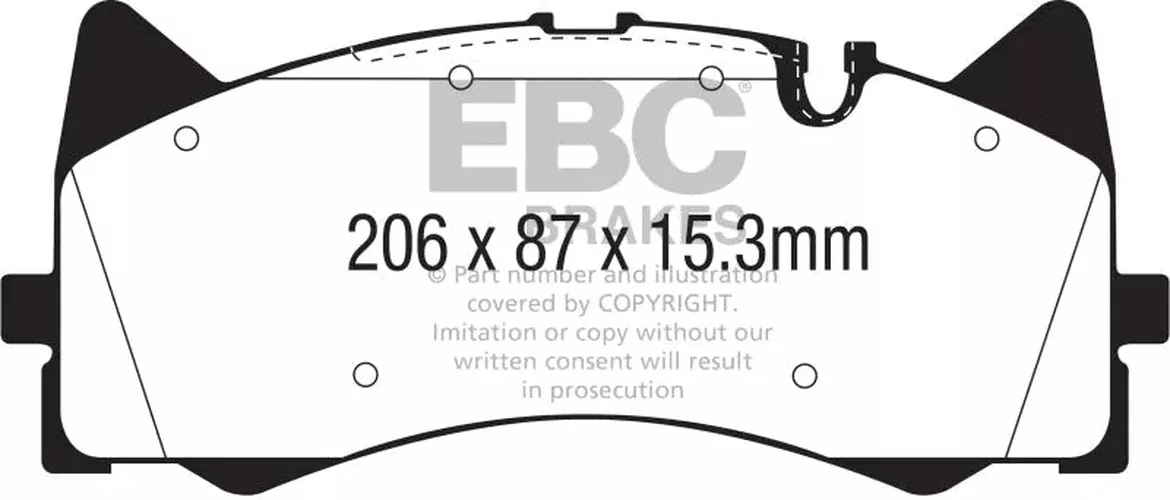 EBC Yellowstuff Front Brake Pads fits 2017-2021 Mercedes-Benz AMG GT / 2016-2019 Mercedes-Benz AMG GT S / 2015-2021 Mercedes-Benz C63 AMG