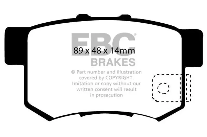 EBC Yellowstuff Rear Brake Pads fits 1993-2015 Acura / Honda / Suzuki