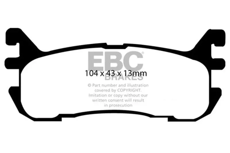 EBC Yellowstuff Rear Brake Pads fits 1997 Ford Escort / 1997-2000 Ford Escort LX / 1998-1999 / 2001-2002 Ford Escort SE / 1997 Ford Escort Sport