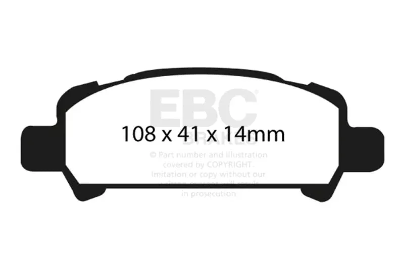 EBC Yellowstuff Rear Brake Pads fits 2003-2006 Subaru Baja / 1998-2002 Subaru Forester / 1998-2003 Subaru Impreza / 2000-2012 Subaru Legacy / 2000-2009 Subaru Outback