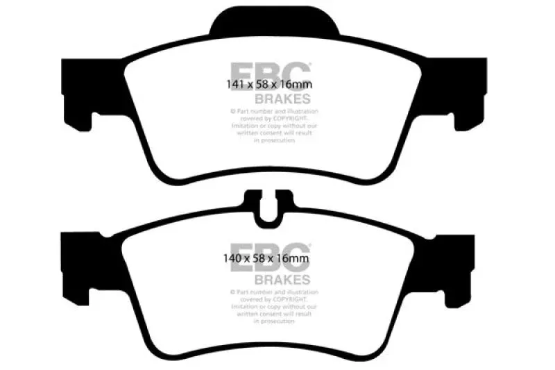 EBC Yellowstuff Rear Brake Pads fits 2004-2006 Mercedes-Benz CL500 / 2007-2014 Mercedes-Benz CL550 / 2007-2014 Mercedes-Benz CL600 / 2015-2017 Mercedes-Benz CLS400