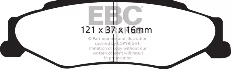 EBC Yellowstuff Rear Brake Pads fits 2004-2008 Cadillac XLR / 2008-2009 Cadillac XLR Platinum / 2006-2009 Cadillac XLR V / 2013 Chevrolet Corvette 427