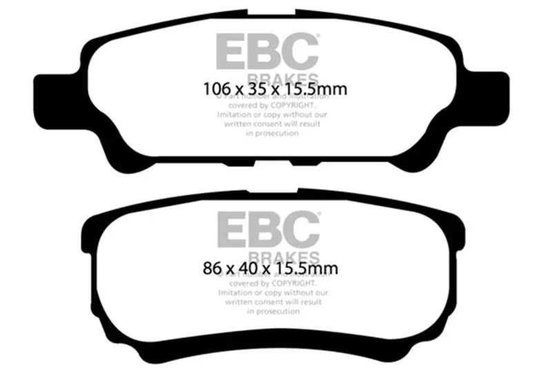 EBC Yellowstuff Rear Brake Pads fits 2004-2017 Chrysler / Dodge / Jeep and more