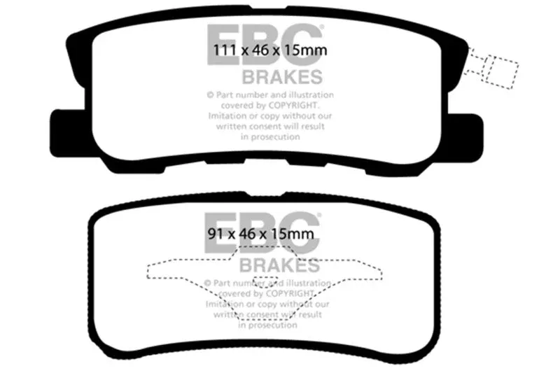 EBC Yellowstuff Rear Brake Pads fits 2007-2017 Chrysler / Dodge / Jeep and more