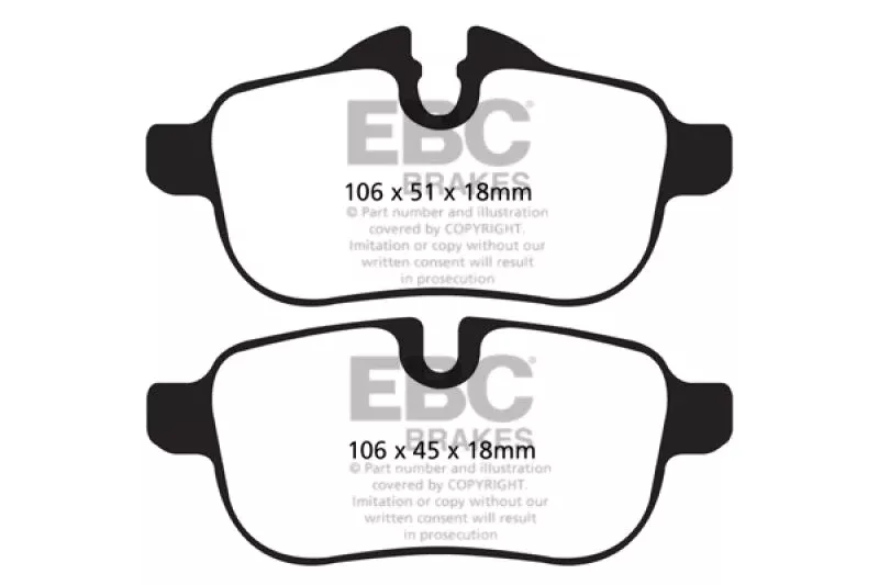 EBC Yellowstuff Rear Brake Pads fits 2009-2016 BMW Z4