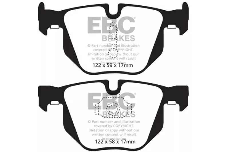 EBC Yellowstuff Rear Brake Pads fits 2009-2018 BMW X5 / 2015-2019 BMW X6