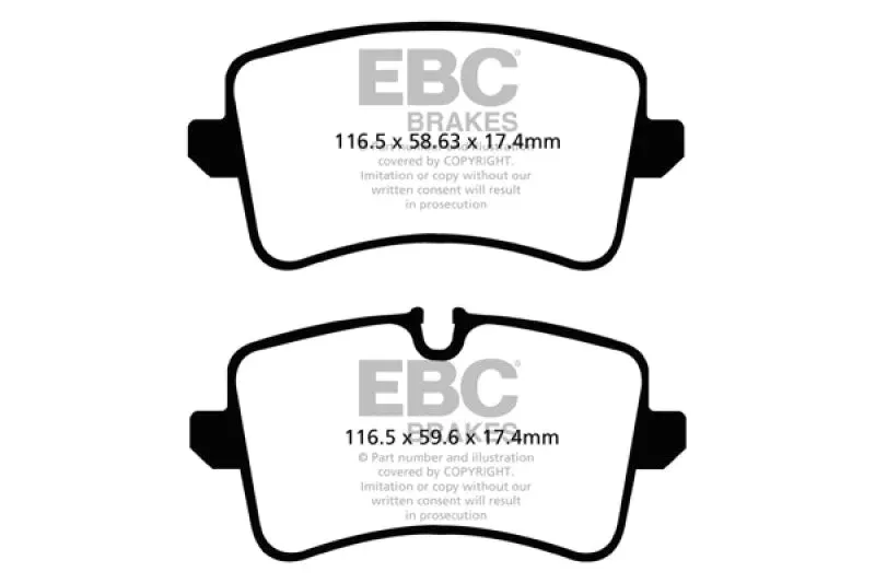 EBC Yellowstuff Rear Brake Pads fits 2011 Audi A6 / 2012-2018 Audi A6 Premium / 2012-2018 Audi A6 Premium Plus / 2018 Audi A6 Sport