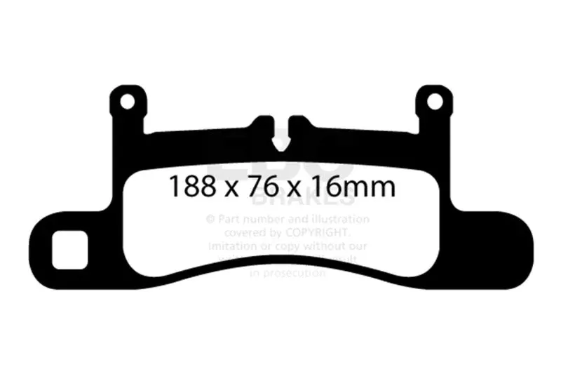 EBC Yellowstuff Rear Brake Pads fits 2014 Porsche 911 50th Anniversary Edition / 2012-2015 Porsche 911 Carrera / 2012-2015 Porsche 911 Carrera 4 / 2012,2015 Porsche 911 Carrera 4 GTS