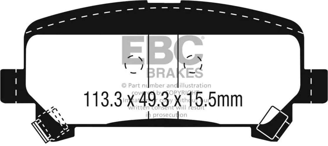 EBC Yellowstuff Rear Brake Pads fits 2015-2020 Chevrolet Colorado / 2015-2022 Chevrolet Colorado LT / 2015-2022 Chevrolet Colorado WT / 2015-2022 Chevrolet Colorado Z71