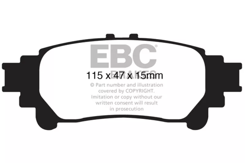 EBC Yellowstuff Rear Brake Pads fits 2016-2017 Lexus GS200t / 2016-2017 Lexus GS200t F Sport / 2013-2020 Lexus GS350 / 2013-2020 Lexus GS350 F Sport