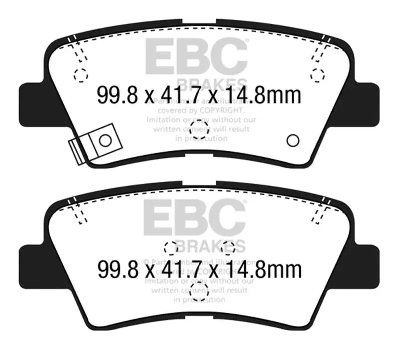 EBC Yellowstuff Rear Brake Pads fits 2016-2022 Hyundai / Kia