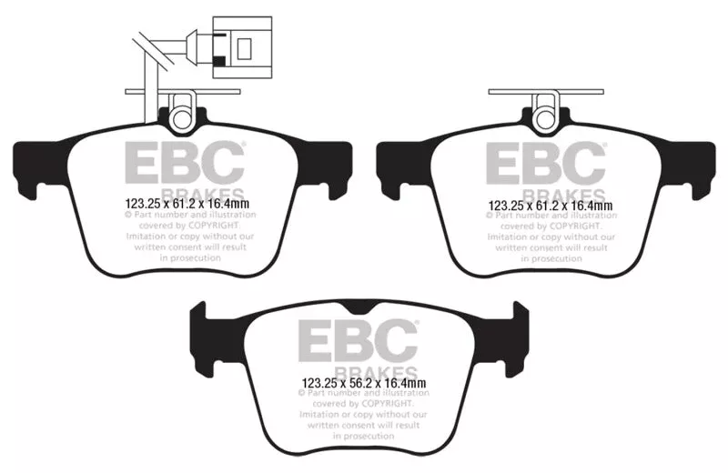 EBC Yellowstuff Rear Brake Pads fits 2017-2020, 2022-2024 Audi RS3 / 2018-2022 Audi TT RS Quattro / 2022 Audi TT RS Quattro Heritage Edition