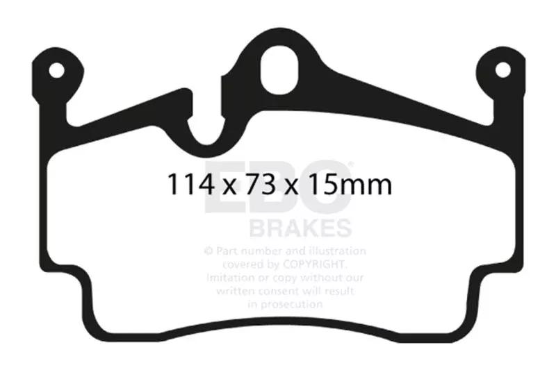 EBC Yellowstuff Rear Brake Pads fits 2017-2023 Porsche 718 Boxster / 2017-2023 Porsche 718 Cayman / 2005-2009 Porsche 911 / 2004-2016 Porsche Boxster / 2007-2012, 2014-2016 Porsche Cayman