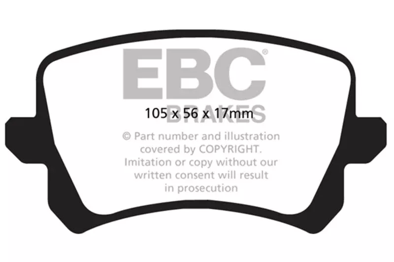 EBC Yellowstuff Rear Brake Pads fits 2017 Audi Q3 Premium / 2015-2017 Audi Q3 Premium Plus / 2015-2017 Audi Q3 Prestige / 2017 Audi Q3 Quattro Premium