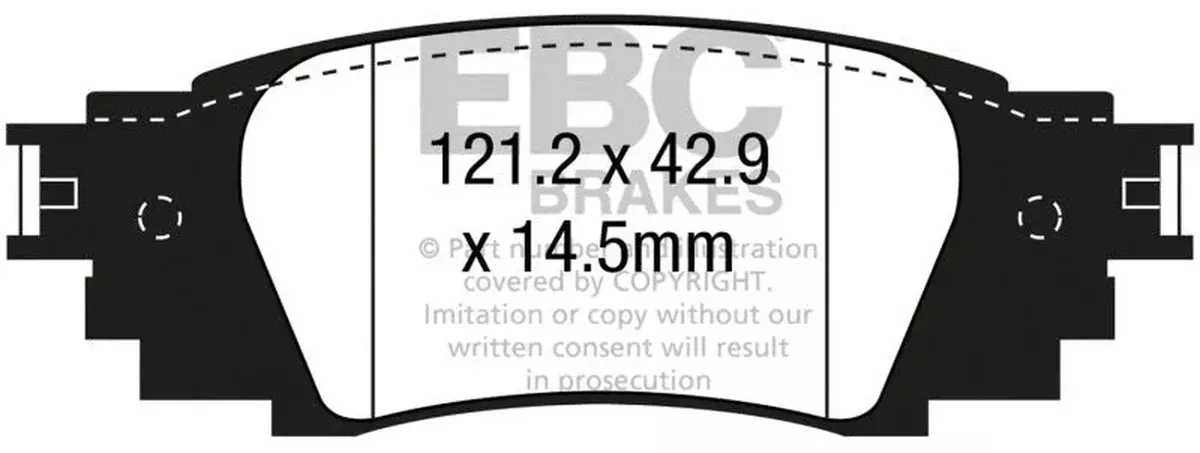 EBC Yellowstuff Rear Brake Pads fits 2021-2023 Lexus ES250 / 2021-2023 Lexus ES250 F Sport / 2023 Lexus ES250 F Sport Design / 2021-2023 Lexus ES250 Luxury