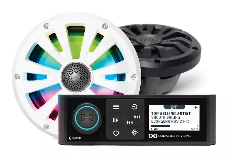 ECOXGEAR Marine DIN Radio 6.5″ Speaker Kit