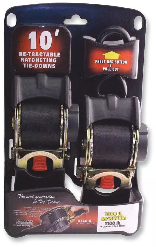 Erickson 2″X10′ 3300lb Retractable Ratch 2 Pack