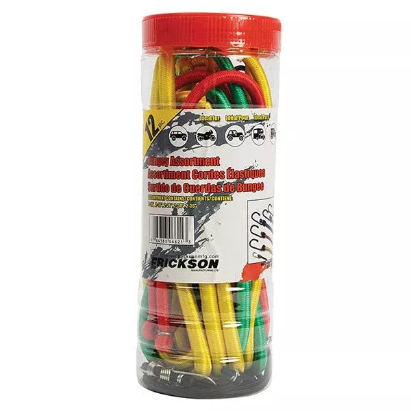 Erickson Assorted JAR Of Bungey Cords 25PC (06622)