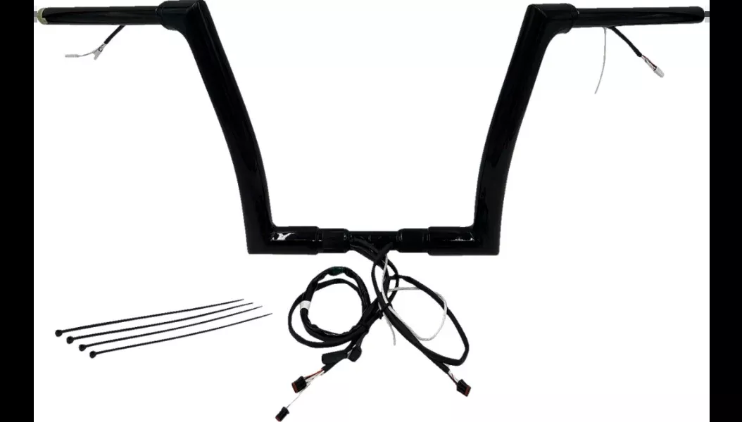 FBI Black 12" Flat Top Plug n Play EZ 1-1/2" Handlebar Kit Harley 16-20 FLTRX/S