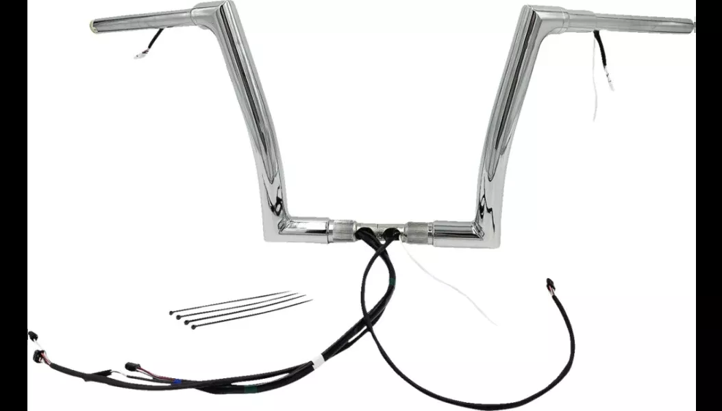 FBI Chrome 12" Flat Top Plug n Play EZ 1-1/2" Handlebar Kit Harley 15 FLTRX/S