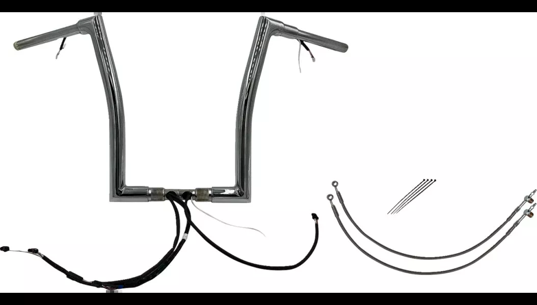 FBI Chrome 16″ Flat Top Plug n Play EZ 1-1/2″ Handlebar Kit Harley 15 FLTRX/S