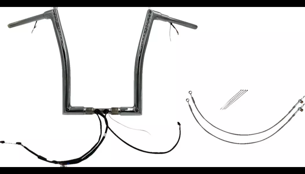 FBI Chrome 16" Flat Top Plug n Play EZ 1-1/2" Handlebar Kit Harley 16-20 FLTRX/S