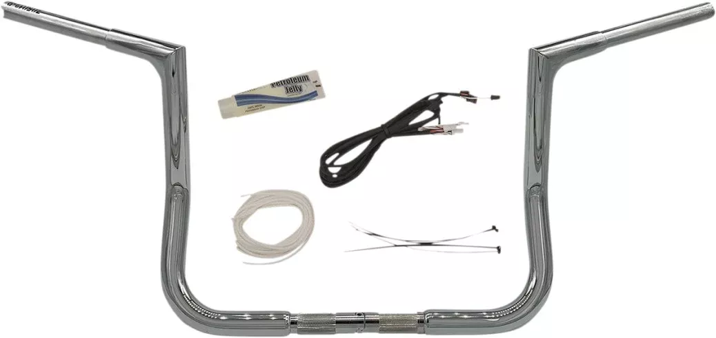 FBI Fat Baggers 1-1/4 Chrome 12 EZ Install Flat Top Handlebar Harley Batwing 14-20