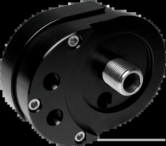 Feuling Black Offset Motorcycle Oil Filter Mount 99-17 Dyna Touring Softail FLHX