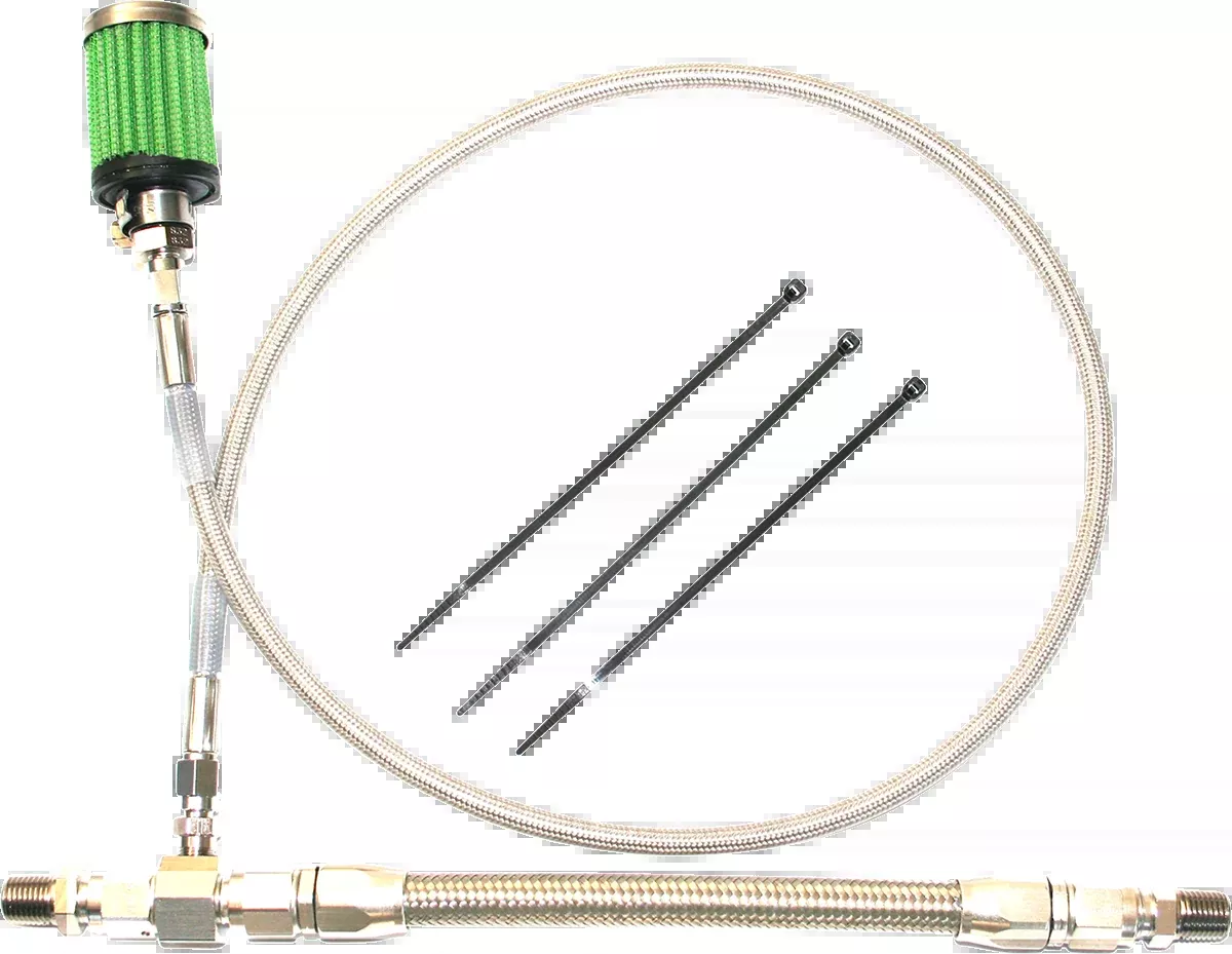 Feuling Chrome Motorcycle Oil Tank Breather Kit 2002-2006 Harley Touring Models