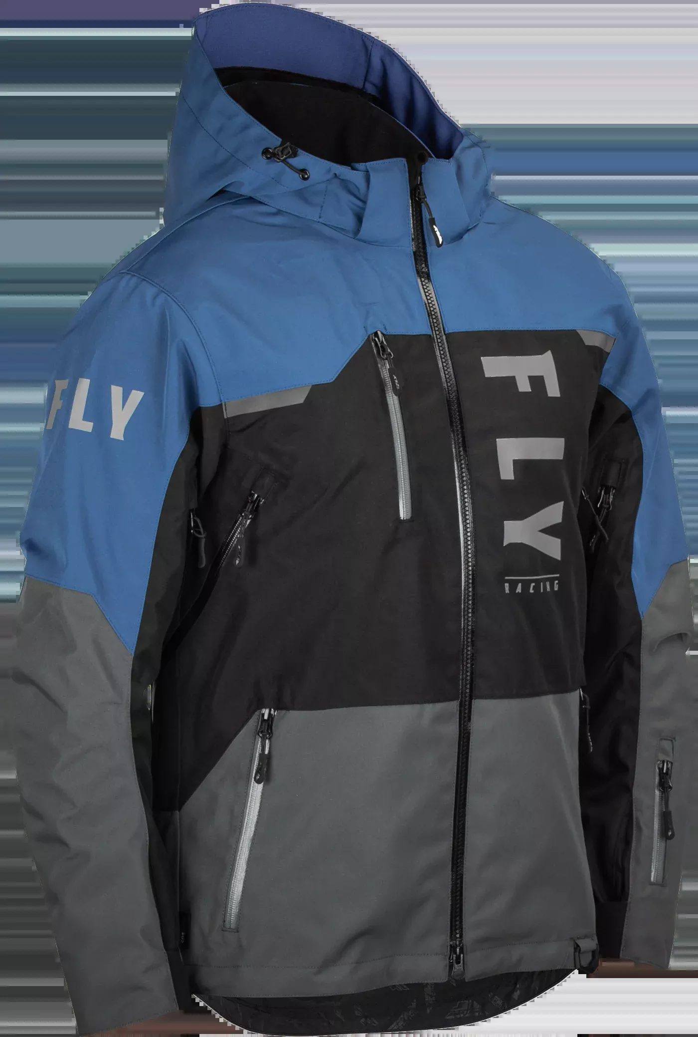 Fly Racing Carbon Jacket Black/Grey/Blue Lg 470-5202L